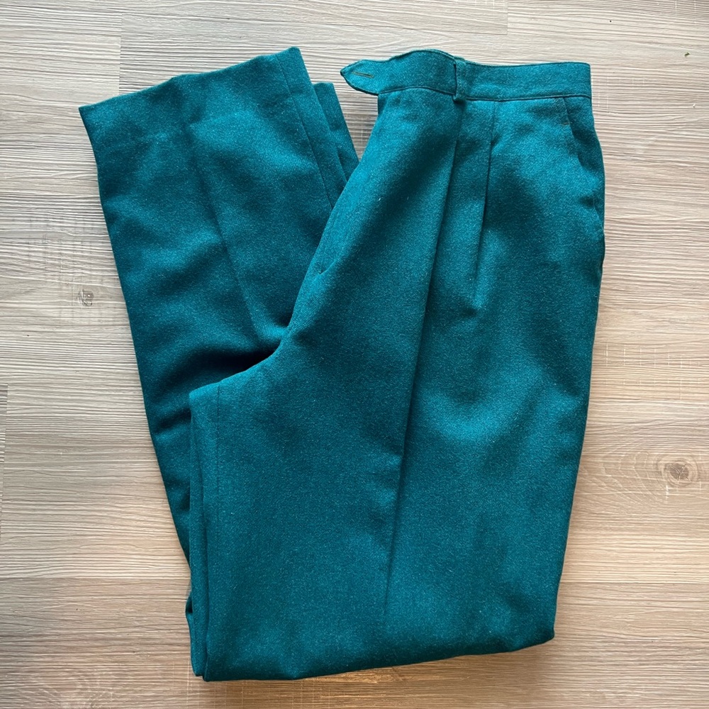 Strada Teal Women's Wool Trousers